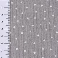 Bekleidungsstoff Double Gauze Windelstoff Punkte grau weiß 1.30m