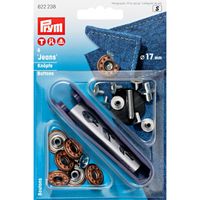 Prym Jeans Druckknöpfe Sterne offen Messing Ø17mm altbronzefarben 6 Stück