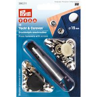 Prym Druckknöpfe Yacht & Caravan Messing Ø15mm silberfarbig 10 Stück