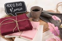 SCHÖNER LEBEN. Geschirrtuch 2er Set Bio Ramie Leinenoptik einfarbig beere 40x70cm