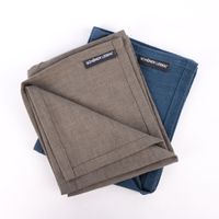 SCHÖNER LEBEN. Geschirrtuch 2er Set Bio Ramie Leinenoptik Farbmix blau und grau 40x70cm