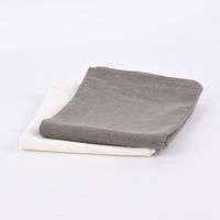 SCHÖNER LEBEN. Geschirrtuch 2er Set Bio Ramie Leinenoptik Farbmix cremeweiß und grau 40x70cm