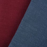 SCHÖNER LEBEN. Geschirrtuch 2er Set Bio Ramie Leinenoptik Farbmix blau und beere 40x70cm