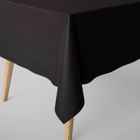 Dekostoff Gardinenstoff Bio Ramie Leinenoptik uni schwarz vorgew. 1.4m