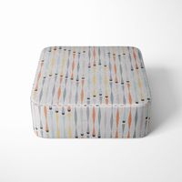 Dekostoffgeometrisch Stäbchen beige blau gelb orange grau 138cm