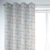 Dekostoffgeometrisch Stäbchen beige blau gelb orange grau 138cm