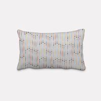 Dekostoffgeometrisch Stäbchen beige blau gelb orange grau 138cm