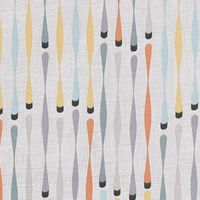 Dekostoffgeometrisch Stäbchen beige blau gelb orange grau 138cm