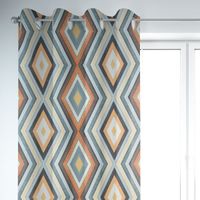 Clarke & Clarke Dekostoffgeometrisch Ethno Raute creme bunt 138cm