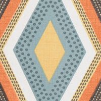 Clarke & Clarke Dekostoffgeometrisch Ethno Raute creme bunt 138cm