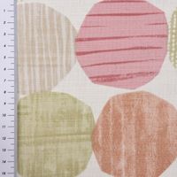 DekostoffBaumwollstoff Stones Steine Kreise weiß rot orange grün 138c