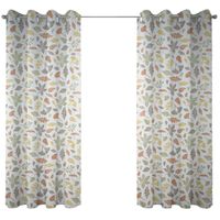 Clarke & Clarke DekostoffBlätter weiß grün gelb braun 138cm