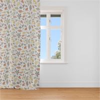 Clarke & Clarke DekostoffBlätter weiß grün gelb braun 138cm