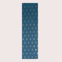 SCHÖNER LEBEN. Tischläufer Käfer blau gold metallic 40x160cm