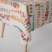 Dekostoff Baumwolle Ranken Blätter Aquarell beige terrakotta grün ro