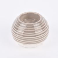 Teelichthalter gerippte Oberfläche weiß grau 8.5x7cm