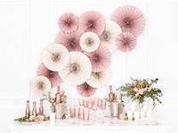Deko Rosetten Wellenkante mit Perforierung Papier 3er Set rosa verschiedene Größen