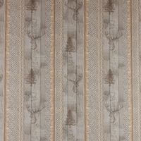 Dekostoff Digitaldruck Holz Latten Hirschkopf natur braun 1.40m