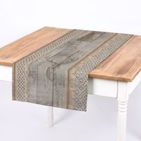 Dekostoff Digitaldruck Holz Latten Hirschkopf natur braun 1.40m