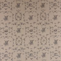Dekostoff Halbpanama Leinenlook Engel Rosen Vogel natur schwarz 1.40m
