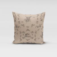 Dekostoff Halbpanama Leinenlook Engel Rosen Vogel natur schwarz 1.40m