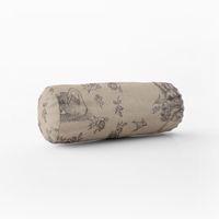 Dekostoff Halbpanama Leinenlook Engel Rosen Vogel natur schwarz 1.40m