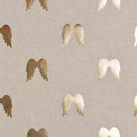 Dekostoff Metallikdruck Engelsflügel natur gold metallic 1.40m