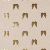 Dekostoff Metallikdruck Engelsflügel natur gold metallic 1.40m