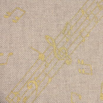 Dekostoff Halbpanama Leinenlook Noten natur gold 1,40m Breite