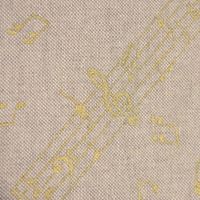 Dekostoff Halbpanama Leinenlook Noten natur gold 1.40m Breite