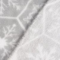 Wellness Fleece Schneeflocke Eiskristalle grau weiß 1.5m Breite