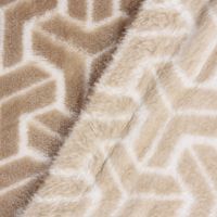 Wellness Fleece Geometrisch weiß beige 1.5m Breite