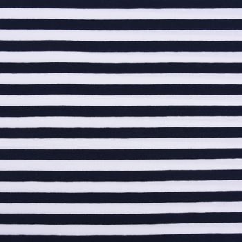 Baumwolljersey Streifen 1cm Breite weiß dunkelblau 1.5m Breite