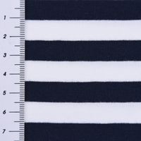 Baumwolljersey Streifen 1cm Breite weiß dunkelblau 1.5m Breite