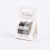 Creativ Company Design Tape 2 Rollen einfarbig schwarz und silberfarbig glitzernd 15mm Breite