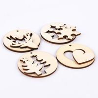 Creativ Company 2-in-1 Deko Hänger 4 Weihnachtsmotive 8 Stück Holz natur 7x7cm