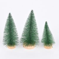 Creativ Company 3er Set kleine Deko Weihnachtsbäume verschieden groß Holz Metall grün natur 10-14cm