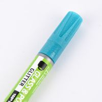 Creativ Company Glas- und Porzellanmalstift Strichstärke 2-4mm türkis Glitter halbdeckend