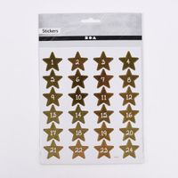 Creativ Company Adventskalender Zahlen Sticker 24 Stück Sterne goldfarbig weiß