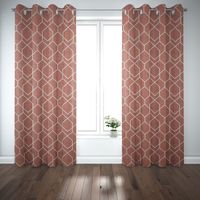 Gardinenstoff Dekostoff Digitaldr. Geometrie Sechseck terracotta beige