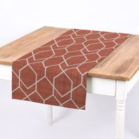 61911-Gardinenstoff-Dekostoff-Jacquard-Digitaldruck-Geometrie-Sechseck-terracotta-beige-1-4m-Breite-KW42-84269Capture0169Tischwaesche.jpg Gardinenstoff Dekostoff Digitaldr. Geometrie Sechseck terracotta beige