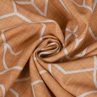 Gardinenstoff Dekostoff Digitaldr. Geometrie Sechseck gelb beige 1.4m