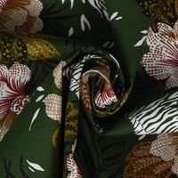 SCHÖNER LEBEN. Tischläufer ZOOP Blumen Zebra grün braun weiß schwarz