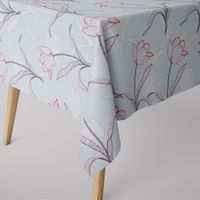 Gardinenstoff Dekostoff Tulpen mint 1.40m Breite