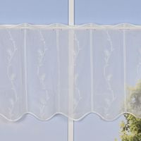 Scheibengardine nähfrei Stickerei Blütenranken ecru 45cm