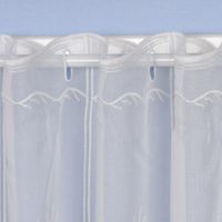 Stickerei-Scheibengardine transparent und nähfrei Hirschen und Herzen