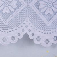 Wirk-Panneaux Scheibengardine Wirkware transparent Blumen weiß 45cm