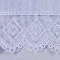 Wirk-Panneaux Scheibengardine Wirkware transparent Blumen weiß 45cm