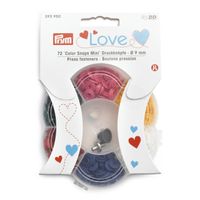 Prym Color Snaps Mini Druckknöpfe Kunststoff 9mm 72 Stück farbig sortiert