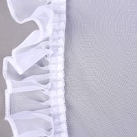 Gardinenstoff Voile Seitenschal Seitenteil Volant Rüsche weiß 150cm